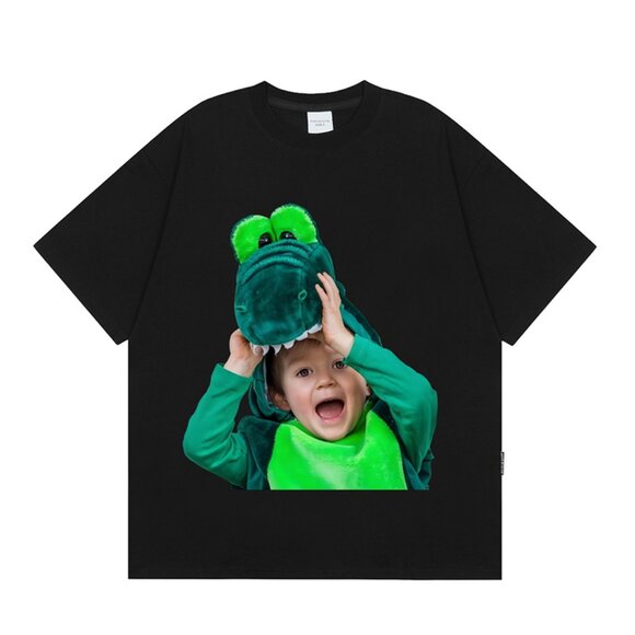 Black Short-Sleeved T-Shirt With Green Acme De La Vie Print - Picture 1 of 5